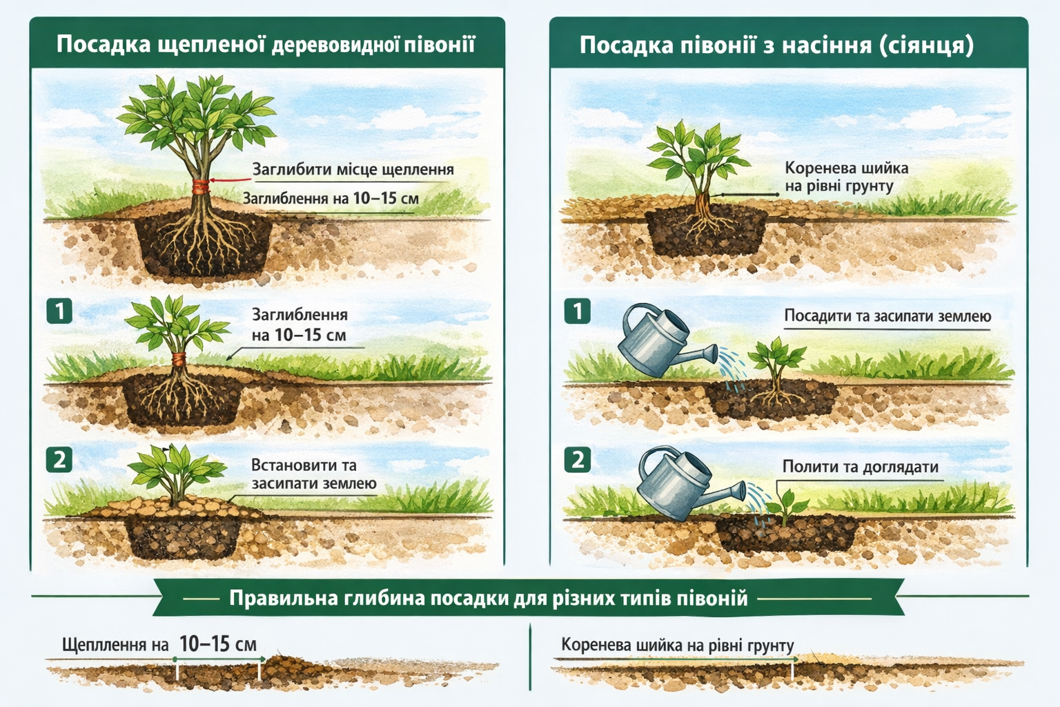посадка пионов