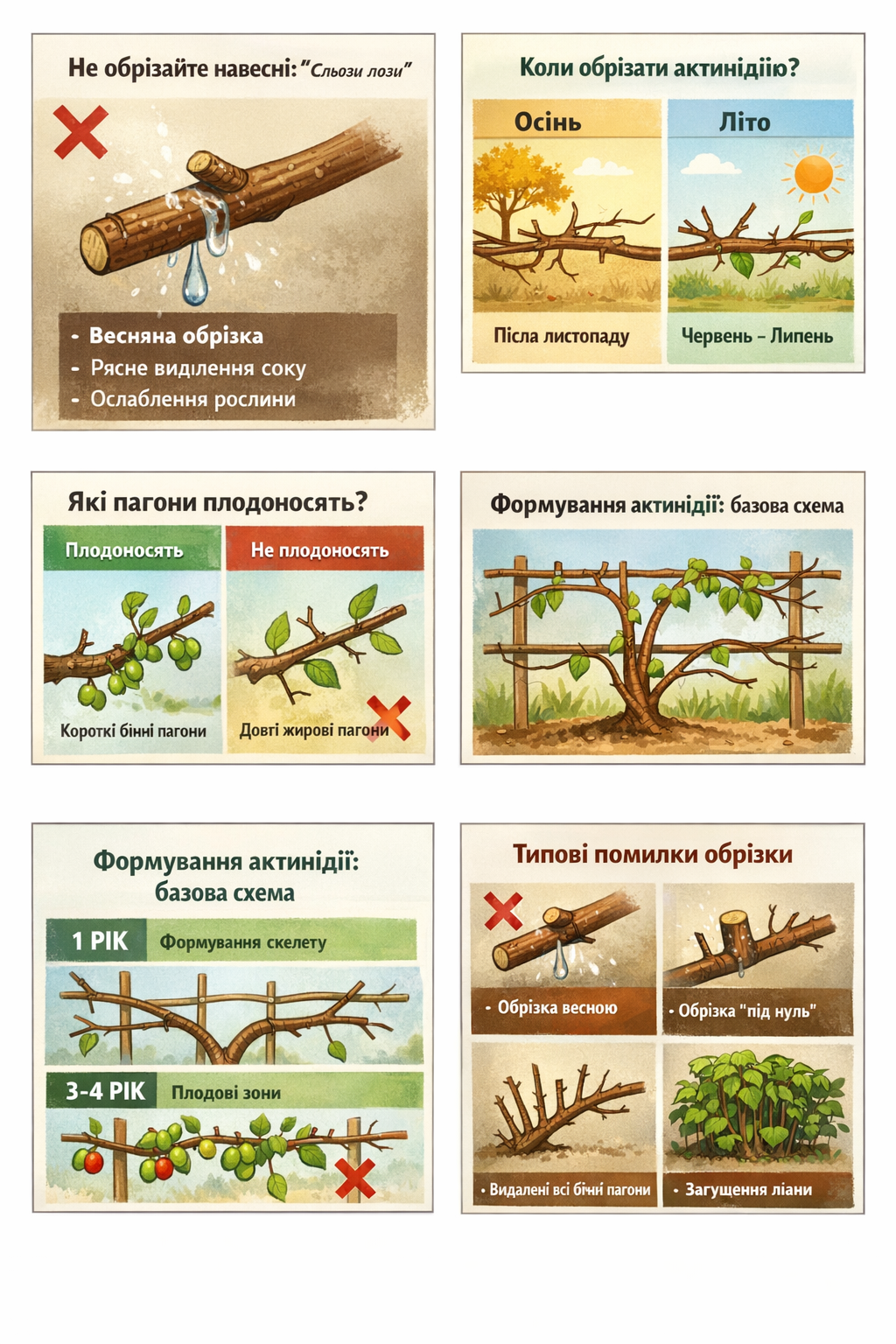 Обрізка актинидії
