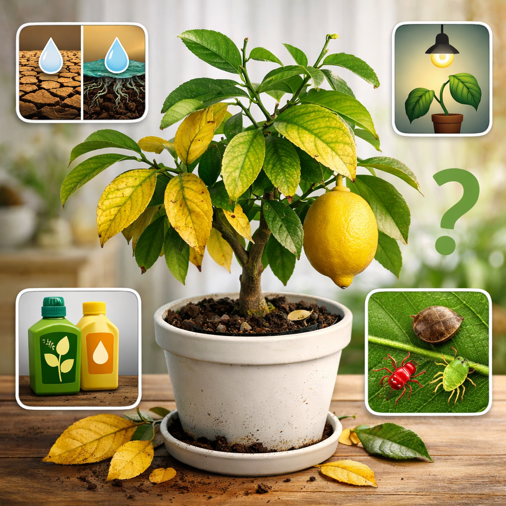 Жовті листя у лимона