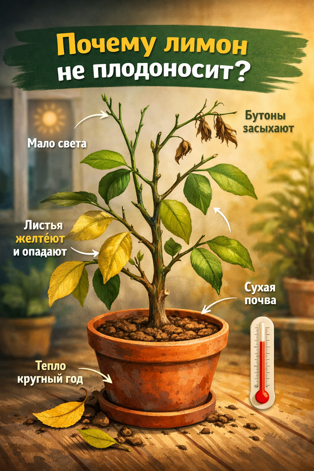 Почему не плодоносит лимон