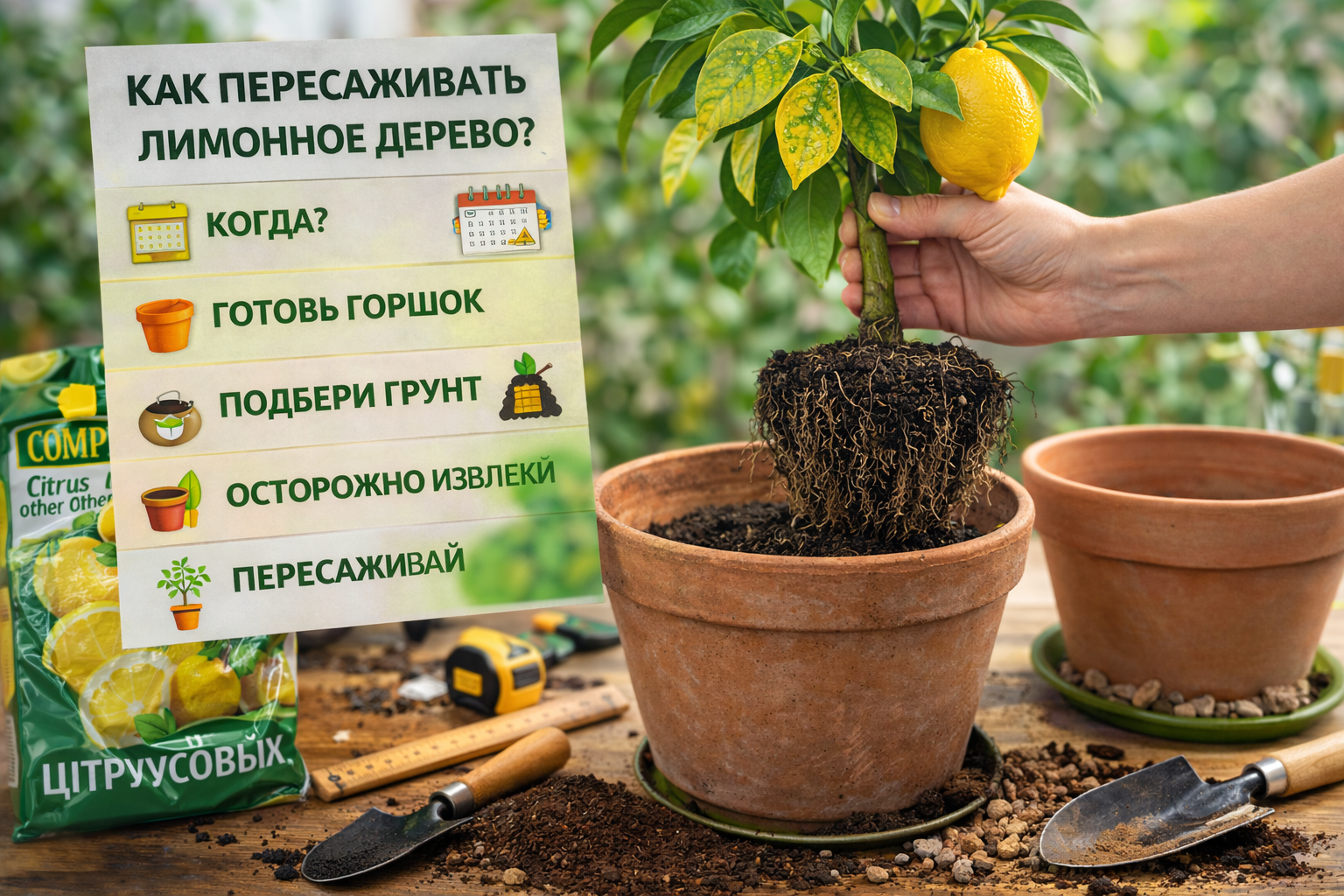 Пересадка лимонов